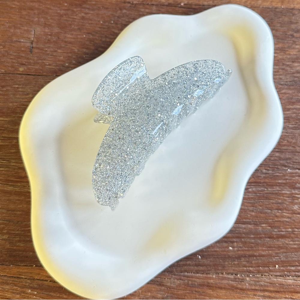 Acrylic Glitter Hair Claw Clip Frosted Irregular Hair Clip 4” Large Hold Clip